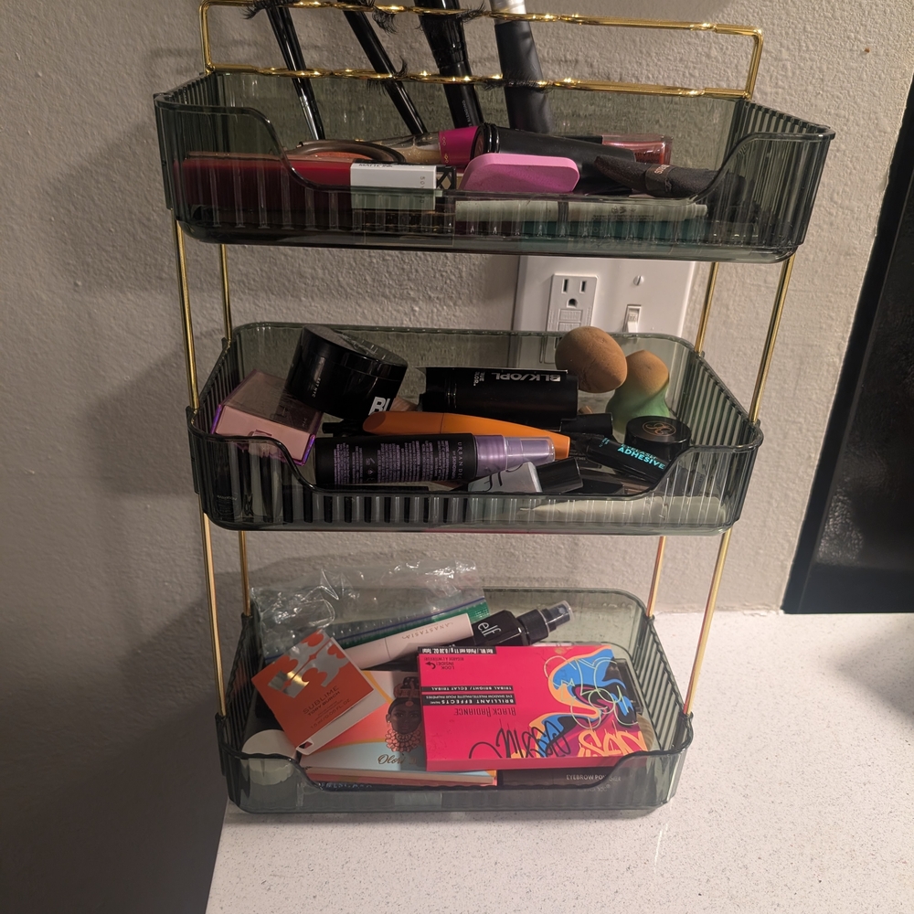 Gold and Green 3-Tier Organizer